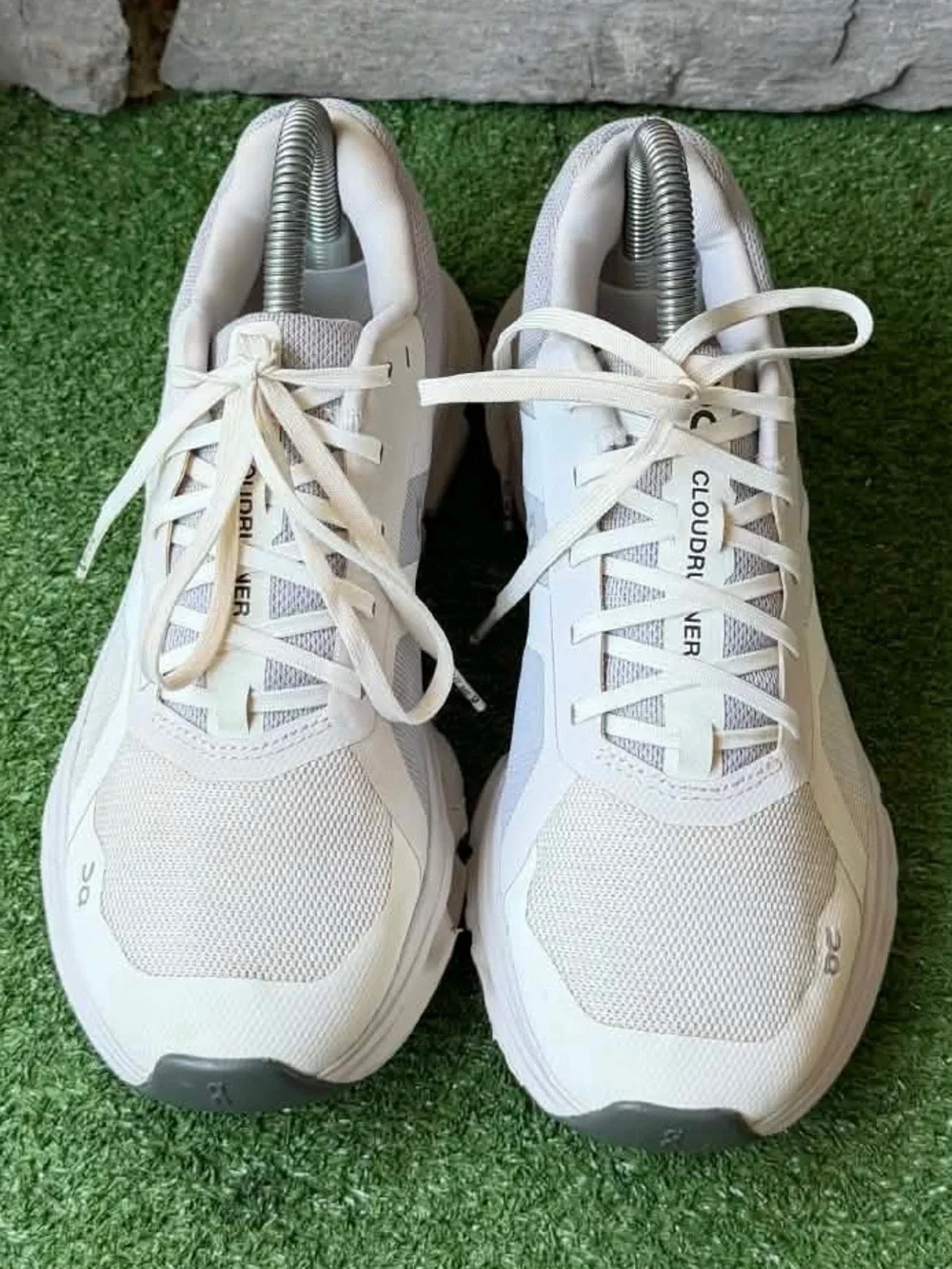 On Running Cloudrunner Gray/White Womens Sneakers